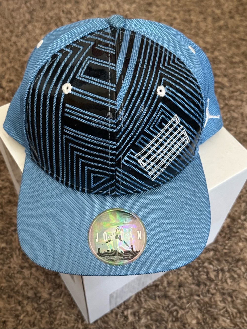 Air Jordan 11 Blue Black Lines Jumpman J11 SnapBack Hat